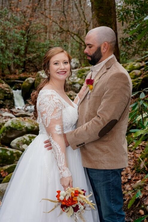 smoky mountain wedding at private creekside gatlinburg