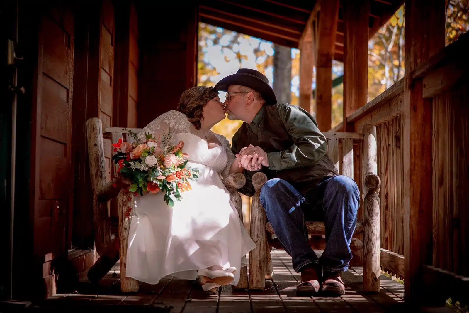 couple gets married at cabin in gatlinburg