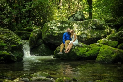 Gatlinburg Elopement at Waterfall in Tennessee