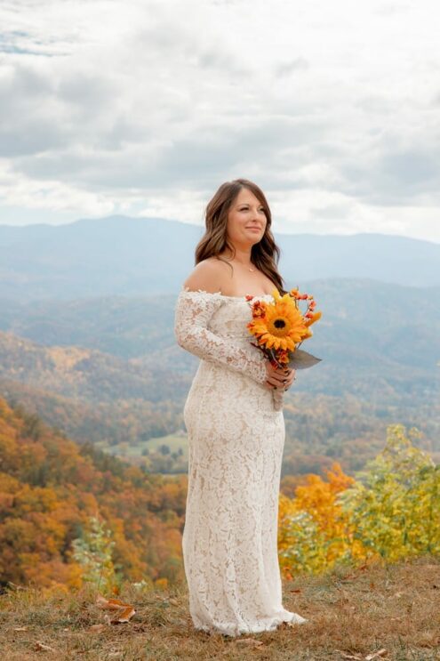 great smoky mountain elopements bride at foothills parkway