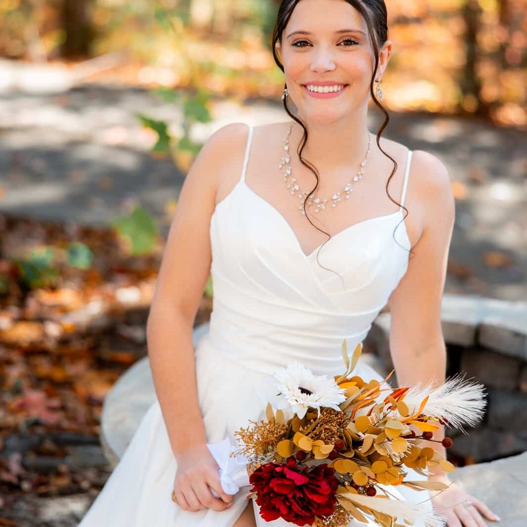 cabin wedding bride