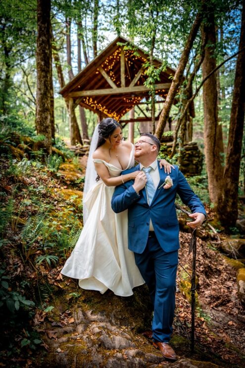 covered pavilion elopement in gatlinburg